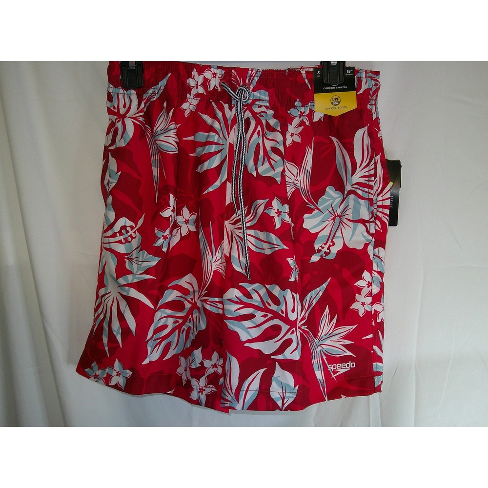 Speedo Swim Trunks Floral Comfort Stretch UPF 50+ Sun‎ Protection Small $35 NWT